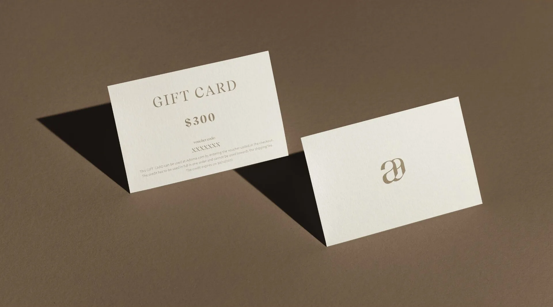 Jewelry brand gift card design