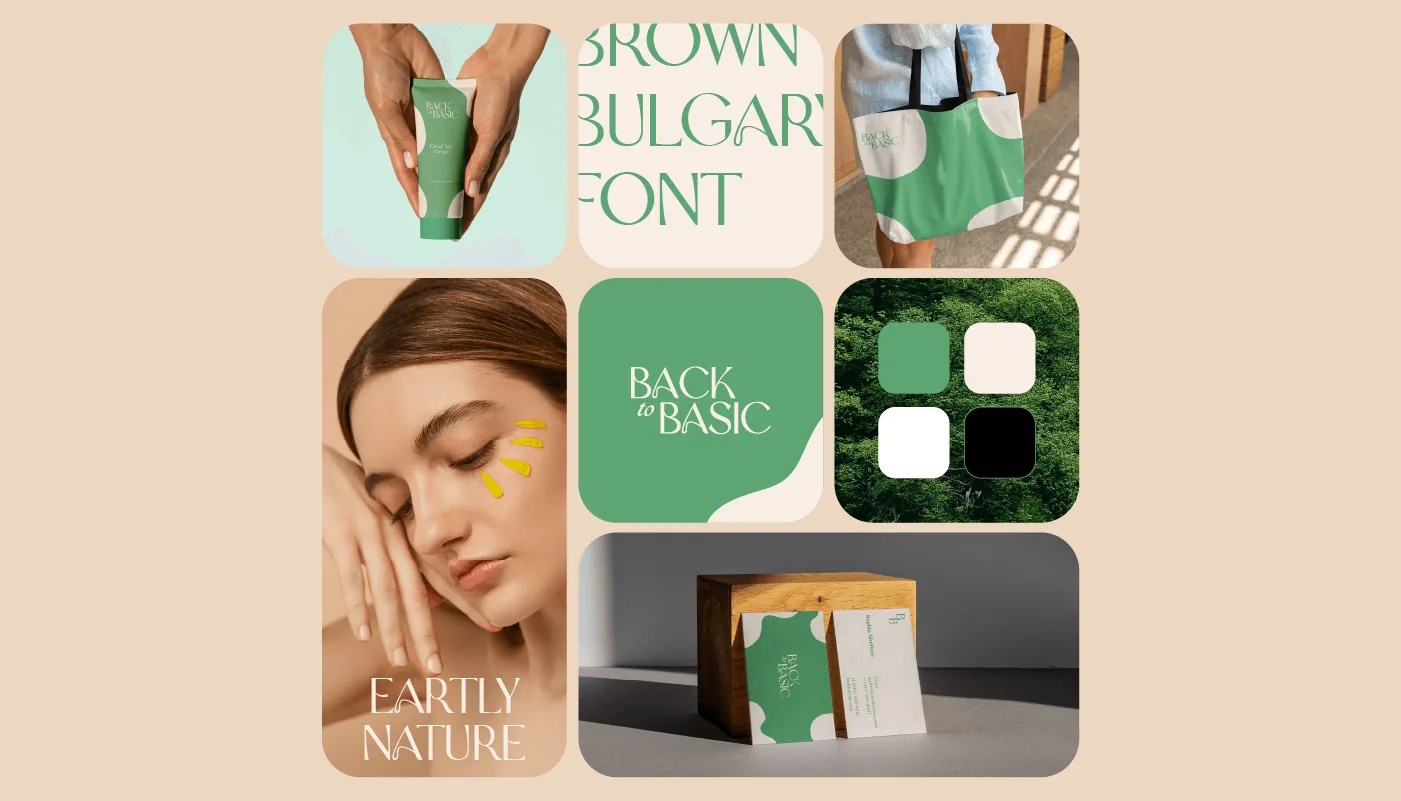Skincare branding mood board