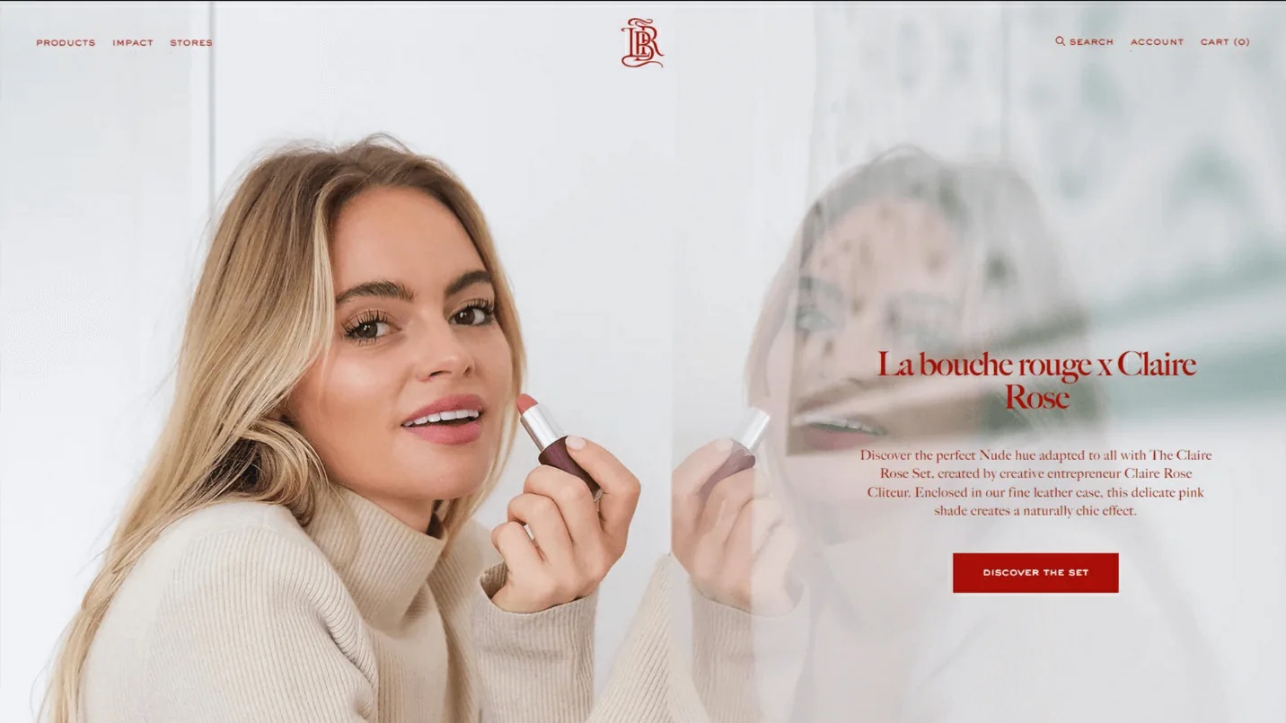 LA bouche rouge - Cosmetic Website Design Insparation