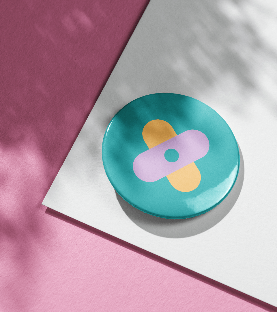 Pharma logo mark pin design