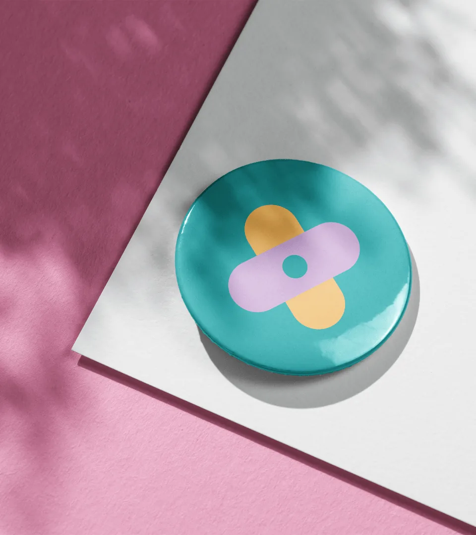 Pharma logo mark pin design