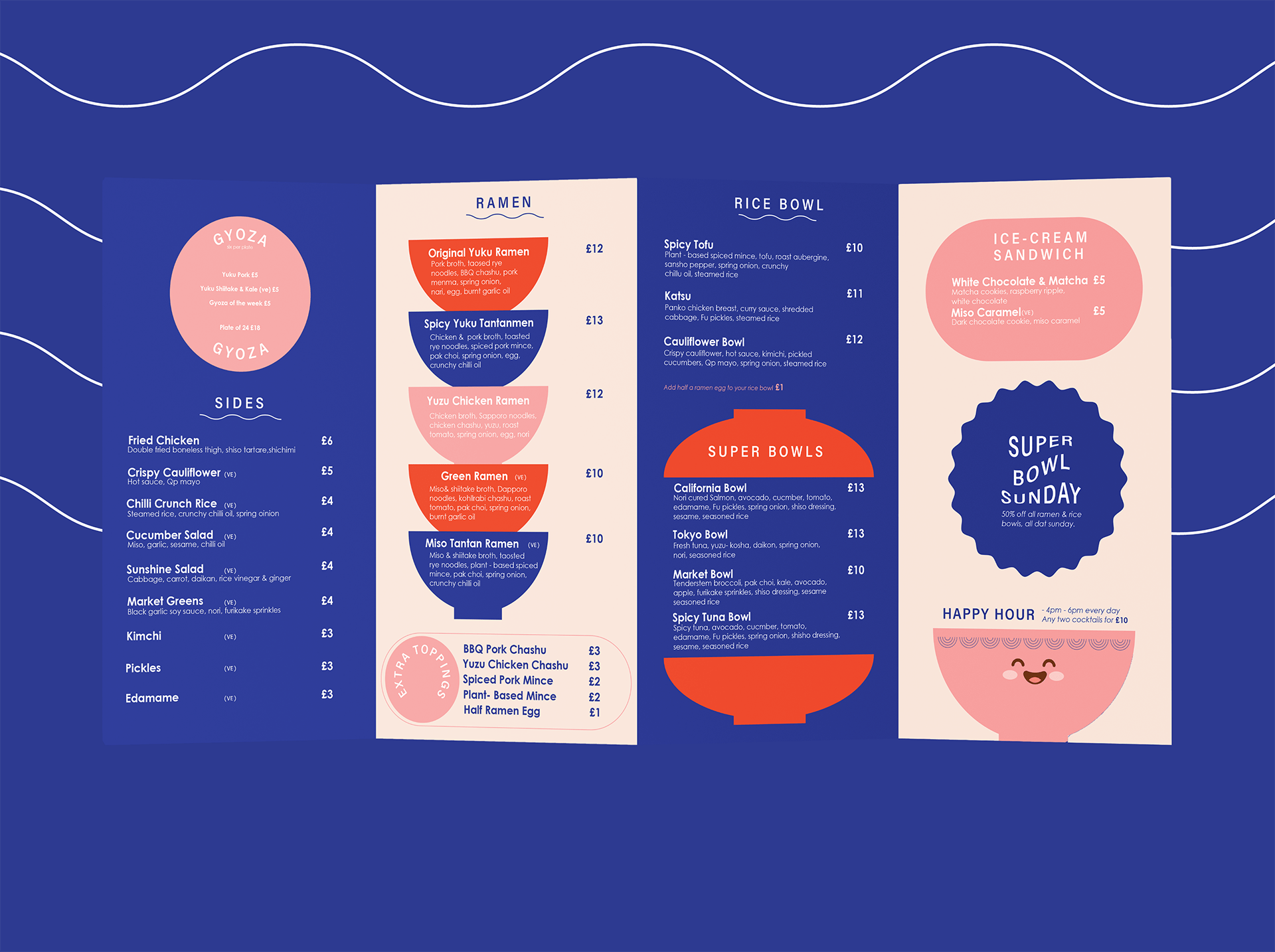 Asian restaurant bowl menu